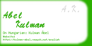 abel kulman business card