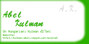 abel kulman business card